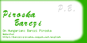 piroska barczi business card
